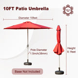 ZUN 10FT Patio Umbrella, Outdoor Table Umbrella with Push Button Tilt and Crank, UV Protection W1859P195380