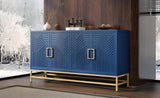 TREXM Retro-Style Sideboard with Adjustable Shelves, Rectangular Metal Handles and Legs for Kitchen, N715P232695M