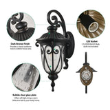 1-pack Classic Outdoor Wall Lantern, Black Vintage Wall Sconce with Bubble Glass, Weatherproof W1340P239408