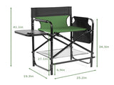 26" Tall Directors Chair with Footrest, 4Portable Bar Height Folding Camping Chair with Built-in Cup 89822918