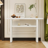 ZUN TREXM Elegant Minimalist Console Table with Rounded Edges and Sturdy Shelf Design for Entryway, N715P195554K