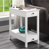 White Storage Accent Table with USB B062P189162