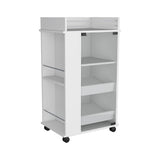 Baltimore Bar Cart with Casters, Glass Door and 2-Side Shelf B070P188861