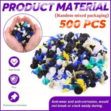 ZUN 500Pcs Mixed Auto Retainer Fastener Rivet Push Clips Accessories Kit, Bumper Clips Kit Auto Rivets 33639437