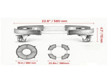 15-22.8 in Adjustable Trash Can Dolly, 440 lbs Capacity, 4 Lockable Wheels, Heavy Duty Rolling Base, 85907368