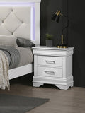 Modern Sleek Bedside Table White 1pc Nightstand Bedroom Furniture Accent Handles Spacious Drawers B011P306183
