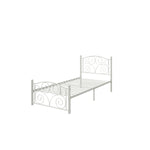 ZUN Twin Size Unique Flower Sturdy System Metal Bed Frame with Headboard and Footboard W21428124