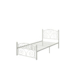 ZUN Twin Size Unique Flower Sturdy System Metal Bed Frame with Headboard and Footboard W21428124