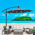 ZUN 10 ft Outdoor Patio Umbrella Solar Powered LED Lighted Sun Shade Market Waterproof 8 Ribs Umbrella W65642337