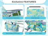 17 Inch Seat Height Beach Chair for Adults, Folding Portable Camping Chair with Headrest, Cup 84062613