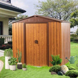 6 Ft. W X 6 Ft. D Metal Storage Shed Appealing horizontal siding in woodgrain with coffee trim to W54071035