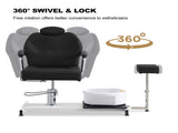 Pedicure Station Chair W/Footrest and Foot Basin, 360 Swivel Reclining Pedicure Chair w/Hydraulic 22388974