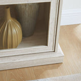 4 Tier Glass Display Cabinet for Living Room Stylish Storage Curio Cabinet with Flip Up Glass Doors W1758P294627