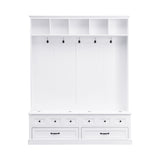 ON-TREND Elegant Wide Hall Tree with 5 Hooks, Versatile Entryway Lift Top Storage Bench with 2 N721P234409K
