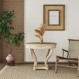 Curved Legs Farmhouse Style Small Size Round Dining Table End Table Side Table Coffee Table for W1435127092