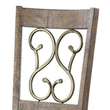 Weathered Cherry and Black Open Back Side Chairs B062P186536