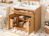 24-Inch Bathroom Vanity with Ceramic Sink, Soft-Close Doors, Modern Traditional Bathroom N729P517639N