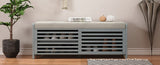 TREXM Distressed Shutter Storage Bench with Acacia Veneer for Retro Charm for Living Room, Entryway N715P196968E