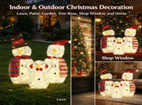 3Pcs Christmas Snowman Family Light Up Decor, 2D Plush Snowmen Set with 8 Light Modes, Battery 80911903