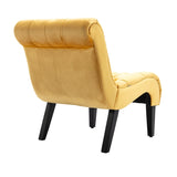 COOLMORE Modern Velvet Armless Accent Living Room Chair / Leisure Chair,Upholstered Fabric Button W39550127