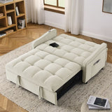 Loveseats Sofa Bed with Pull-out Bed,Adjsutable Back and Two Arm Pocket,TypeC and USB Charging with W1413124442