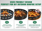 36in Fire Ring, Everlasting Flower Pattern, Round, Iron 90453931