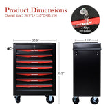 Rolling Metal Tool Chest with 7 Drawers, 20" 7-Drawer Tool Chest Cabinet with Ball Bearing Drawer W1102P245237