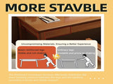 Solid Wood Desk with Drawers, Standing Desk with Smooth Edges, Home Office Desk for Small Spaces, W3204P383053