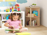 2-Tier Kids Rotating Bookshelf - 360&deg Display for Books/Toys, Bear Baffles Child-Friendly Height, 59781382
