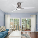 52" Brushed Nickel Lowe Profile Ceiling Fan with Light W1367P270460