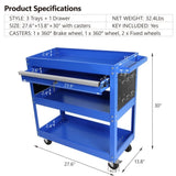 ZUN Rolling Tool Cart, Premium 1-Drawer Utility Cart, Heavy Duty Industrial Storage Organizer Mechanic W1239132624