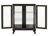Curio Cabinet with Tempered Glass Doors, Lighted Display Cabinet with Mirrored Back Panel & 39908400