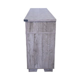 65.3" TV Stand with LED light strips and Iron mesh barn door Y decorative strip country grey W1412P271801