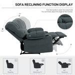 ZUN Massage Recliner Chair Sofa with Heating Vibration W1403P152415