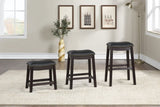 ZUN Black PU Upholstery Bar Stool, Set of 2 SR011816