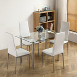 ZUN 110CM Clear Color Dining Table Set 31684439