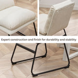 Milos Contemporary Upholstered Dining Chairs, Set of 2, Vanilla White T2574P245418