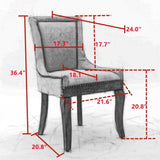 ZUN A&A Furniture, Ultra Side Dining Chair, Thickened fabric chairs with neutrally toned solid wood W1143P154100