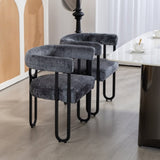 ZUN House Hold Contemporary Designed Chenille Fabric Upholstered Accent/Dining Chair/Barrel Side Chairs W1588P194933