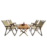 ZUN Multi-Function Foldable and Portable Dining Set, 1 Dining Table & 4 
Folding Chairs, Indoor and 24892457