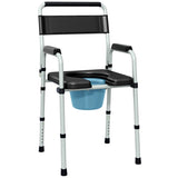 ZUN Black multi-functional portable toilet chair with adjustable height 48179906