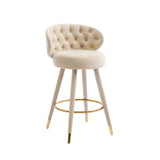 COOLMORE Counter Height Bar Stools Set 2 for Kitchen Counter Solid Wood Legs with a fixed height W1539111146