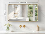 Anti-Fog Bathroom Wall Mirror 32" x 40" Shatterproof Vanity Mirror with Rectangular Metal Frame, 72572773