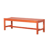 Emilio Reddish Brown Tropical Wood Armless Garden Bench for 3 Seaters B093121196