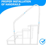 RV Step Stool, 4 Step, Hot Tub Steps with Handrail, Portable Pool, 660Lbs Heavy Duty 18676066