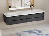 72" Floating Bathroom Vanity with Sink, Modern Wall-Mounted Bathroom Storage Vanity Cabinet with 2 W1573P152693