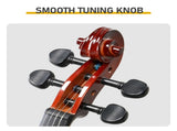 4/4 Full Size Violin for Beginners, Laminated Spruce & Maple Wood, Natural Red Varnish Finish, 04411117