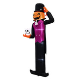 12FT Giant Halloween Inflatable Blow Up Decorations, Pumpkin Man Holding Skull with Built-in LEDs 59691906