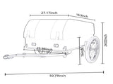Heavy-Duty Bike Cargo Trailer with Removable Waterproof Cover 88 lbs Capacity, 16" All-Terrain 12431568