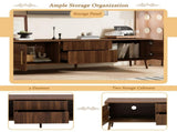 Mid Century TV Stand 2 Drawers, Media Console Table for TVs up to 80'', Entertainment Center N710P222772P